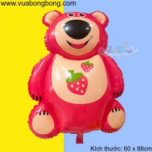 Bong bóng gấu dâu Lotso nhựa nilon oxi bán dạo